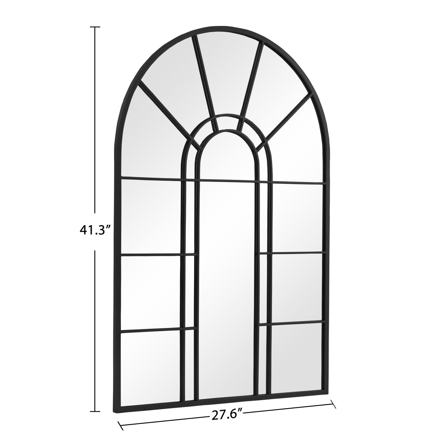 Dulcea Large Arched Wall Mirror, Black, large