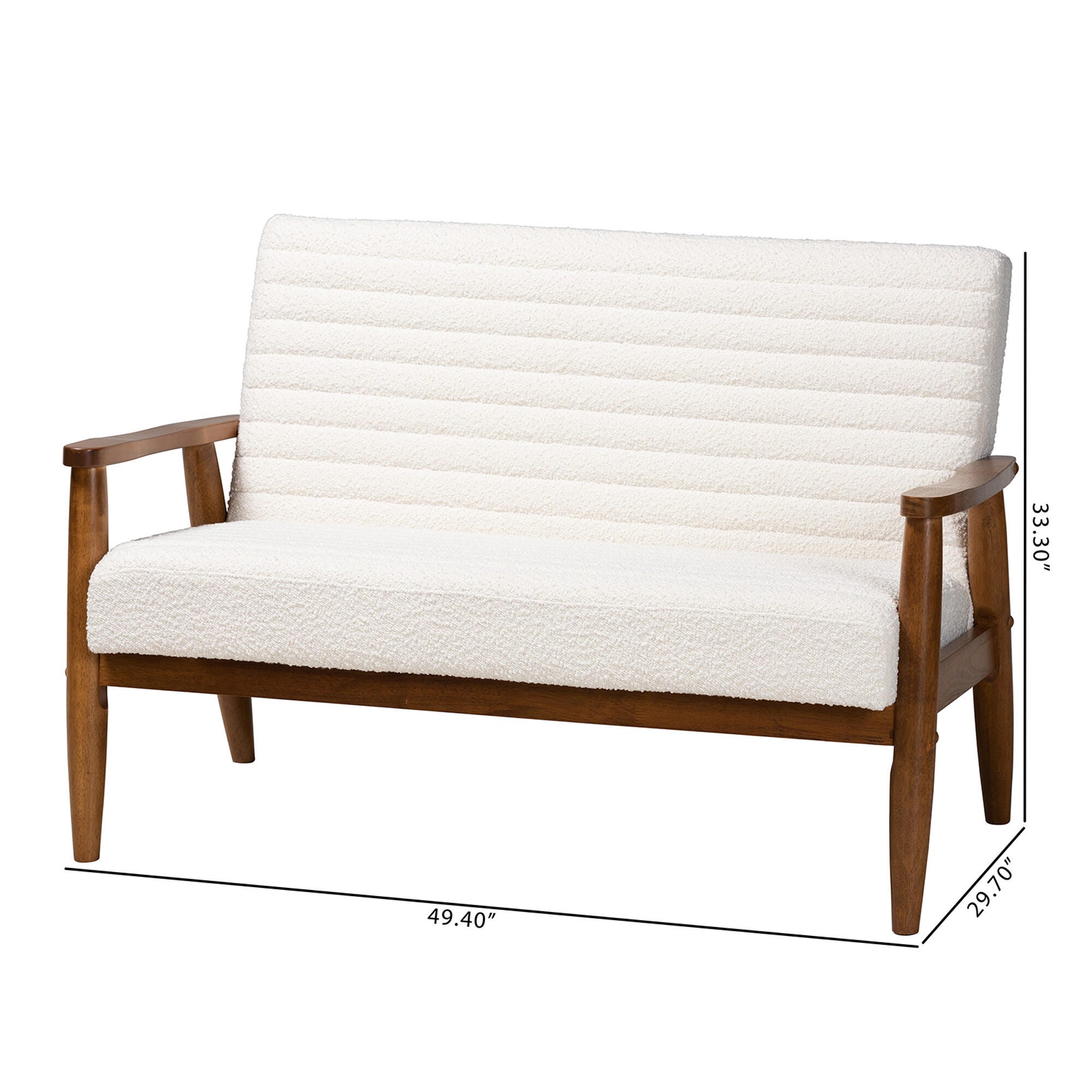 Baxton Studio Stratton Loveseat, , large