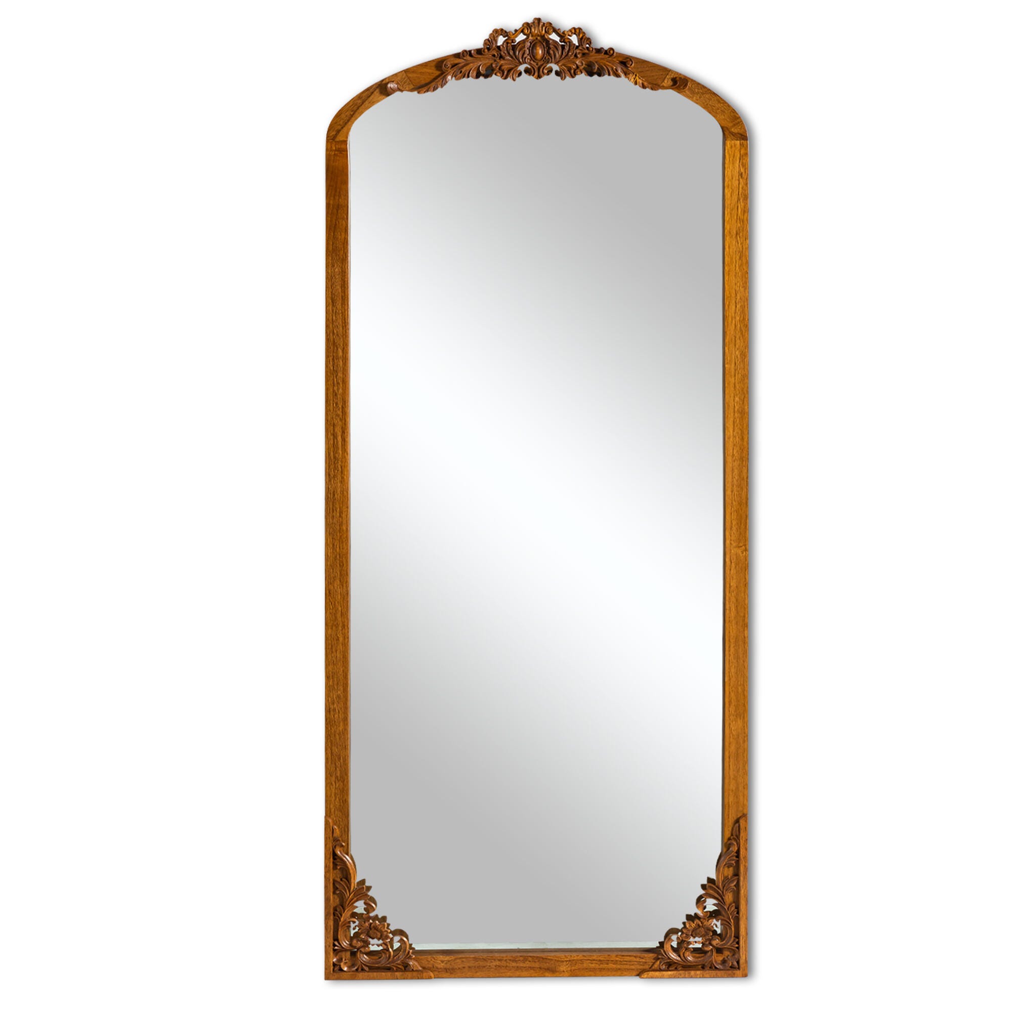 Delfina 69" Tall Carved Full Length Mirror, Gold, large