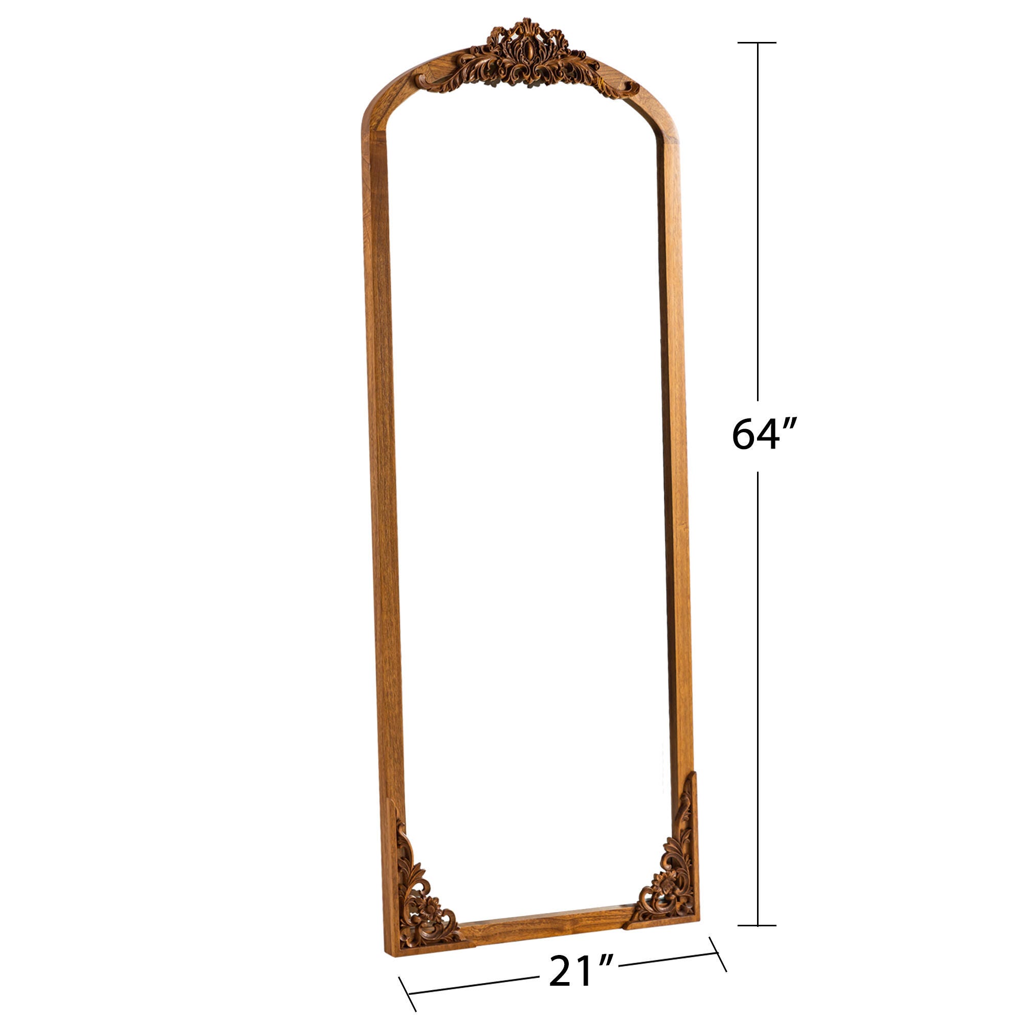 Delfina 64" Tall Carved Full Length Mirror, Gold, large