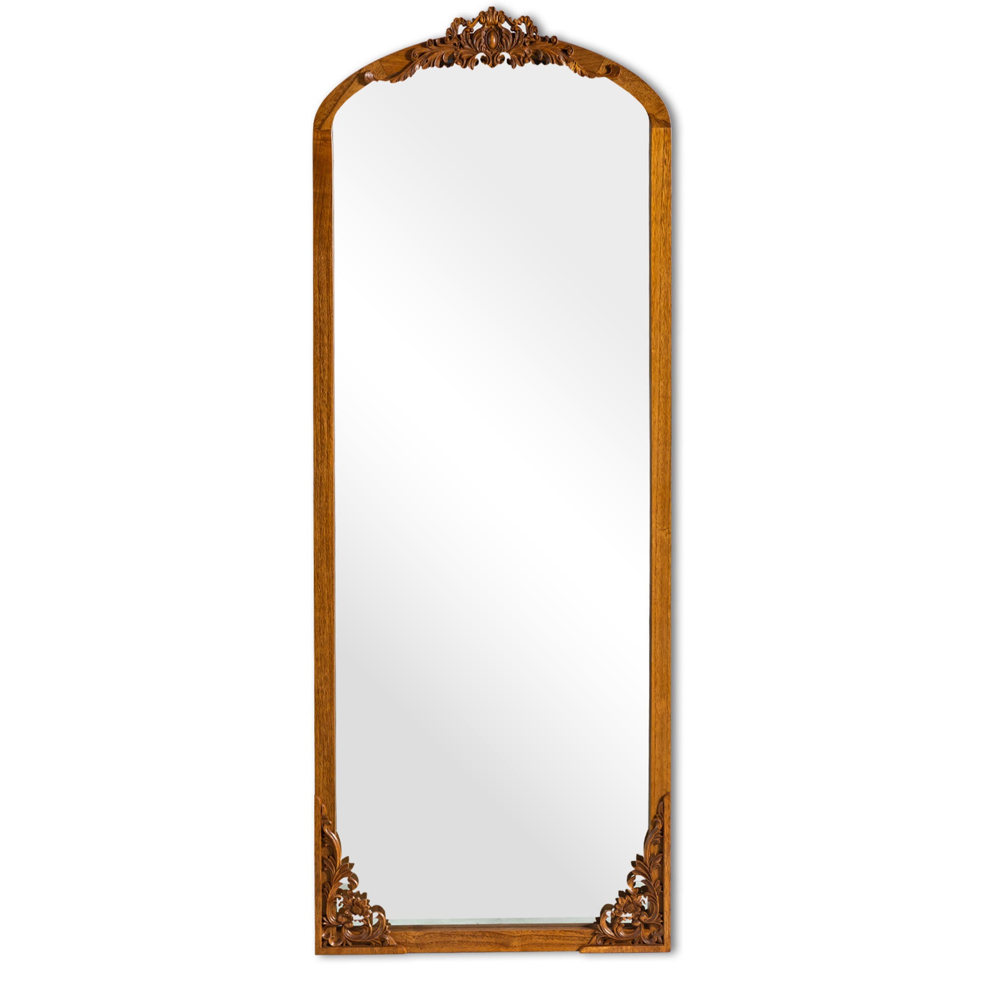 Delfina 64" Tall Carved Full Length Mirror, Gold, large