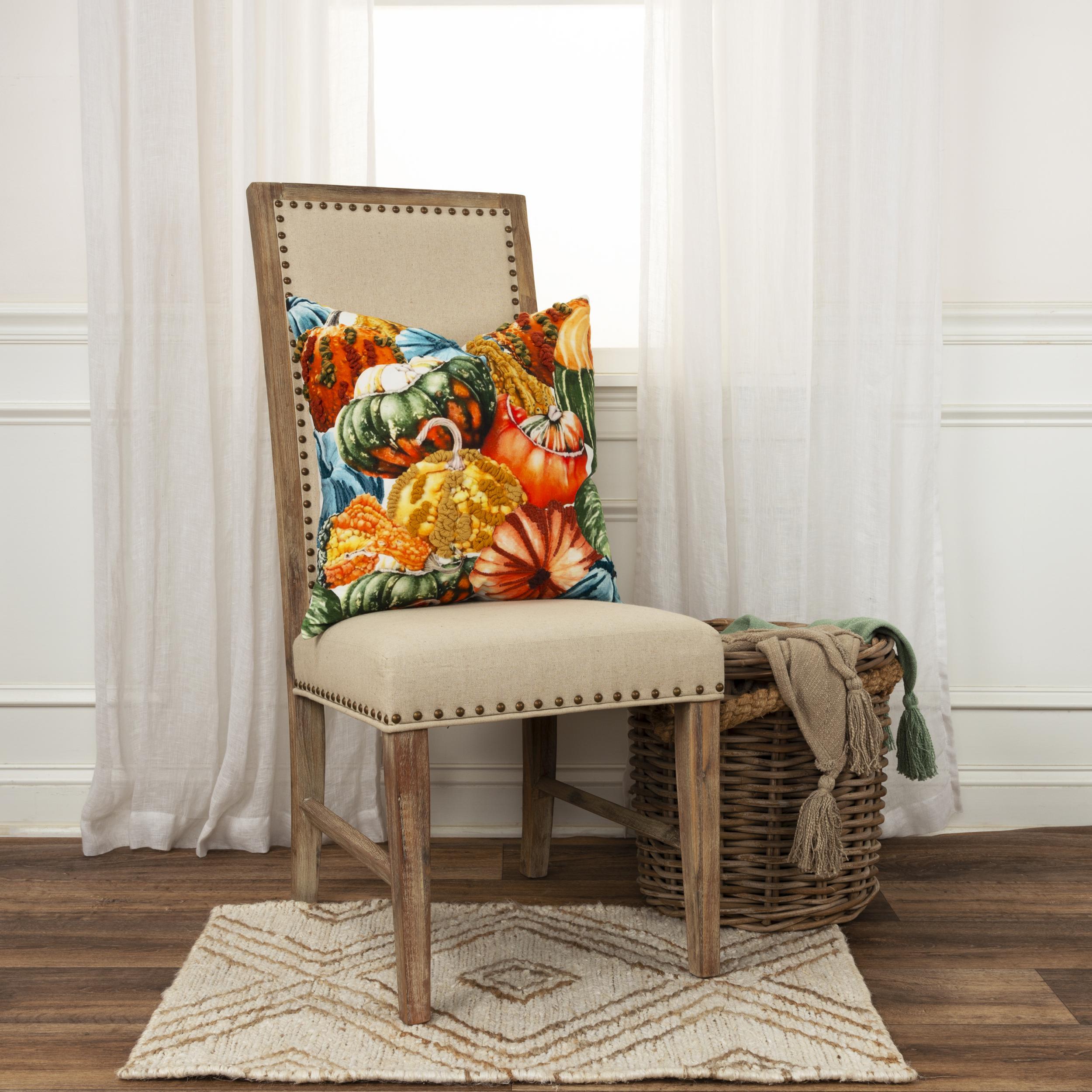 Rizzy Home Tufted Pumpkin Pillow, , rollover