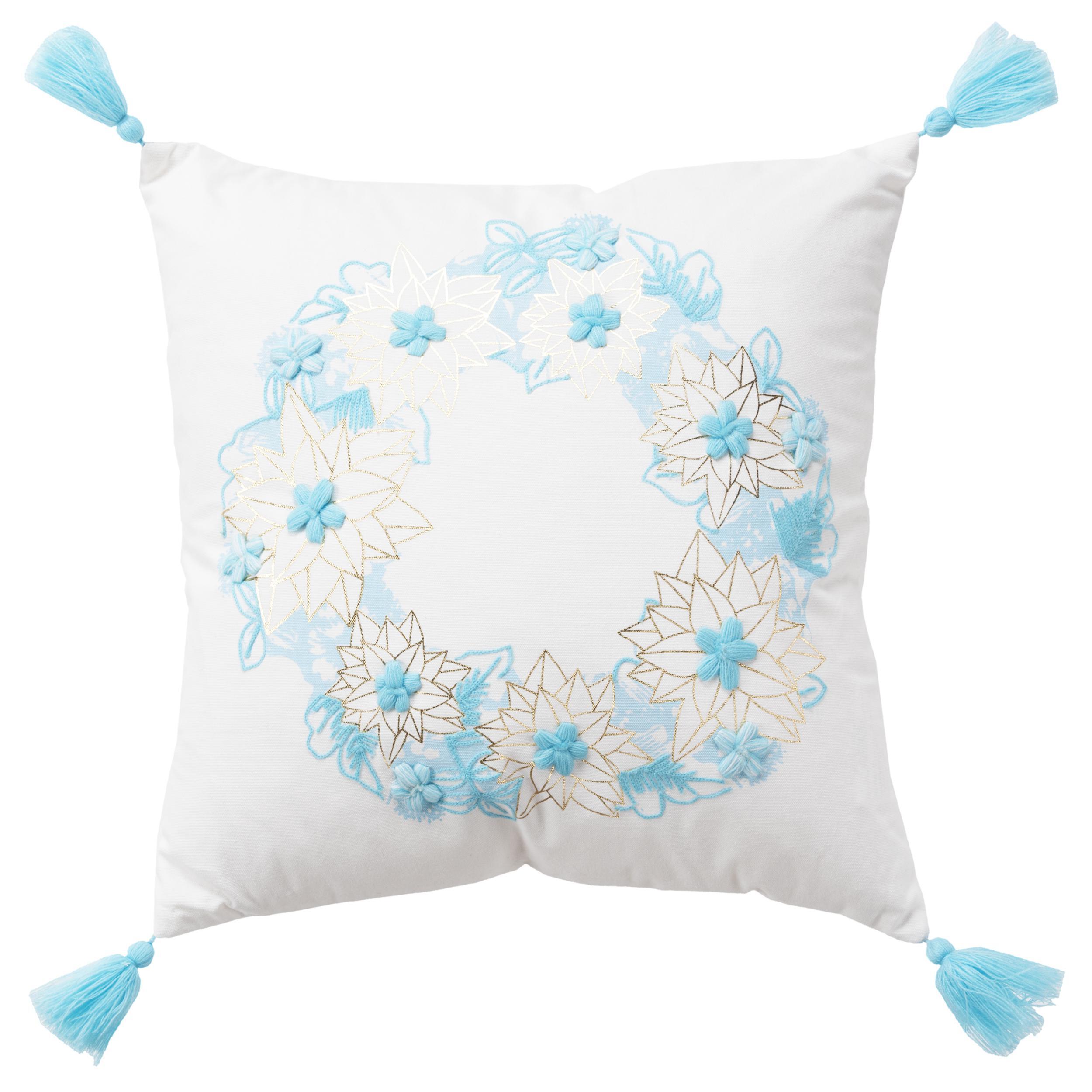 Rizzy Home Botanical Wreath Pillow, , large