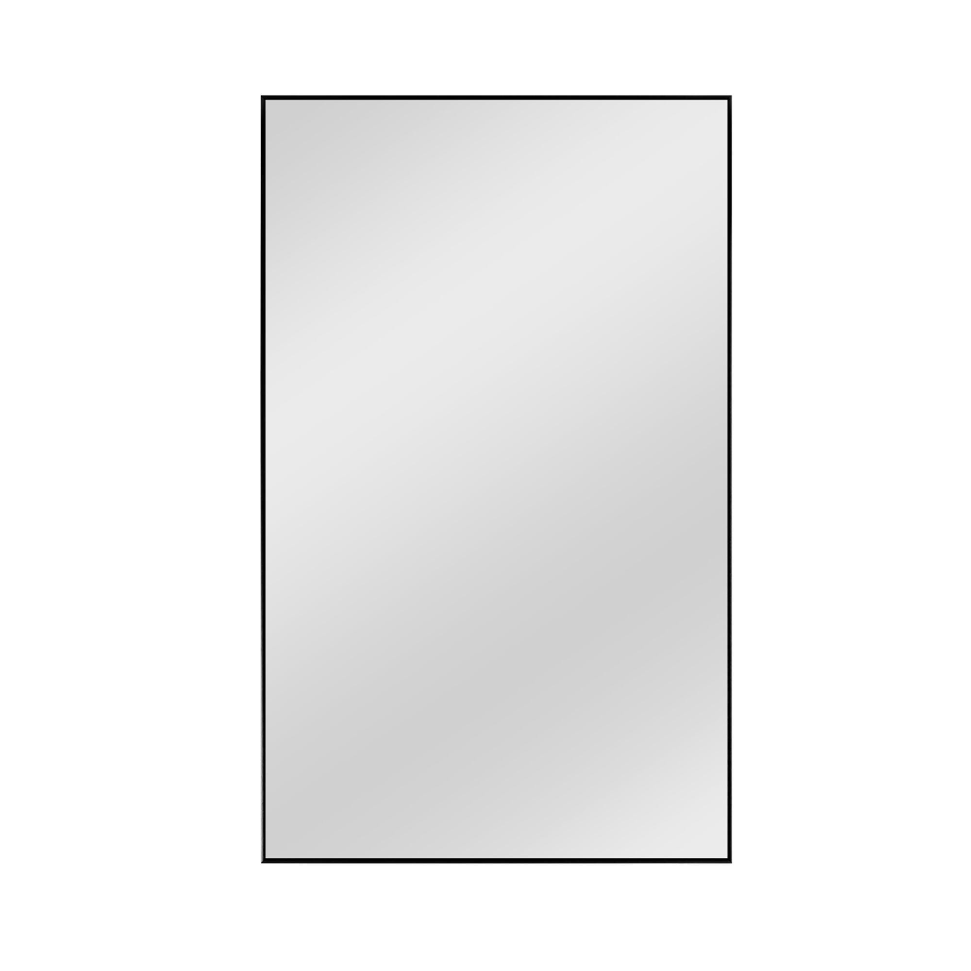 LuminareView Rectangular Framed Bathroom Wall Mirror, Black, large