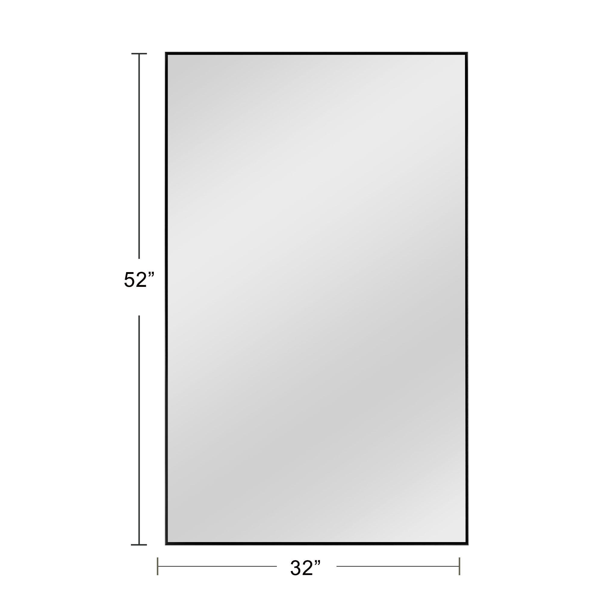 LuminareView Rectangular Framed Bathroom Wall Mirror, Black, large