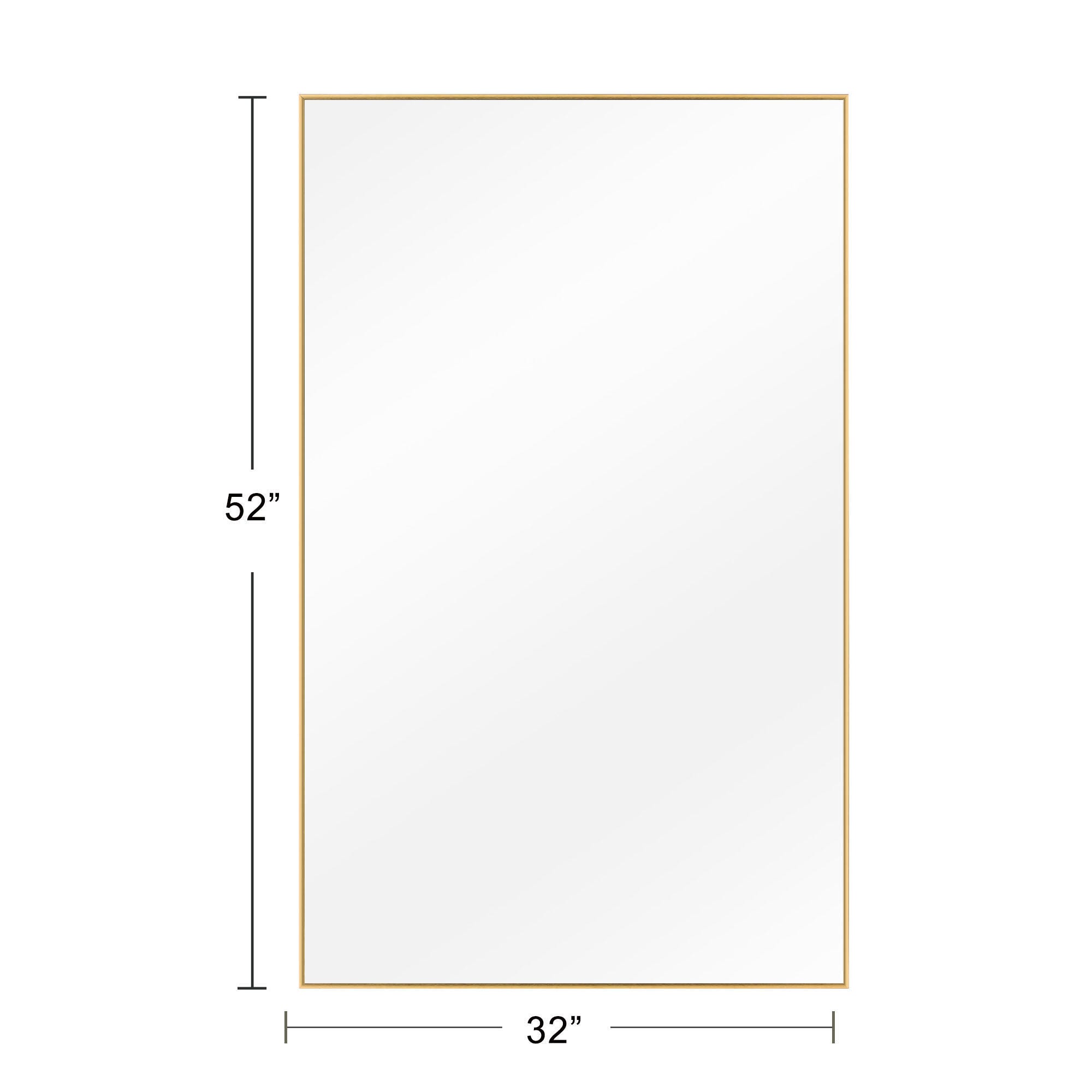 LuminareView Rectangular Framed Bathroom Wall Mirror, Gold, large