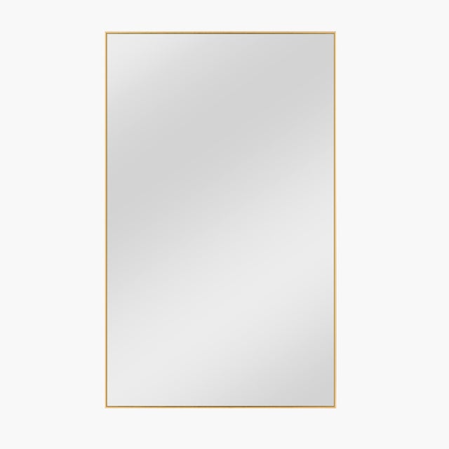 LuminareView Rectangular Framed Bathroom Wall Mirror, Gold