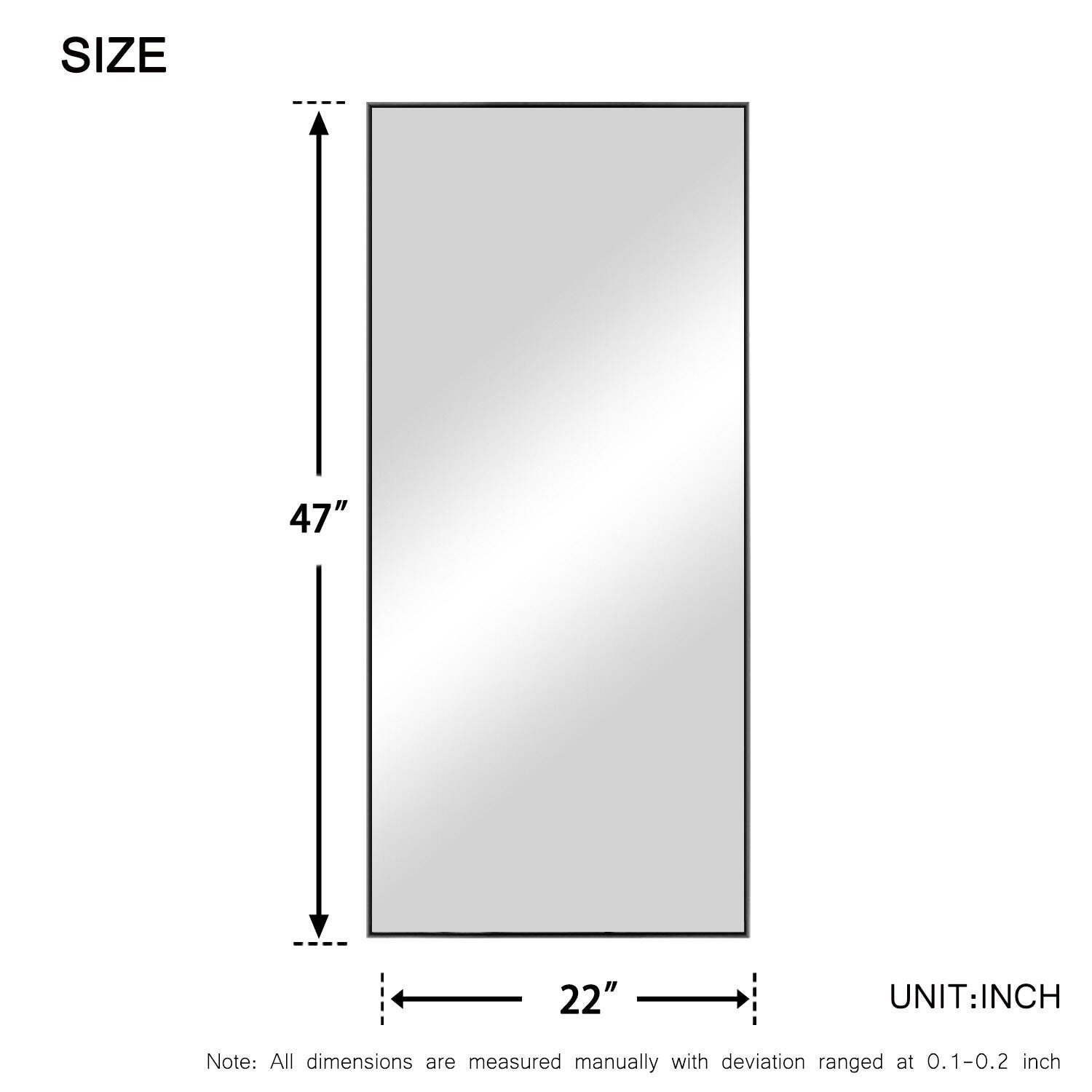LuminareView Rectangular Framed Bathroom Wall Mirror, Black, large