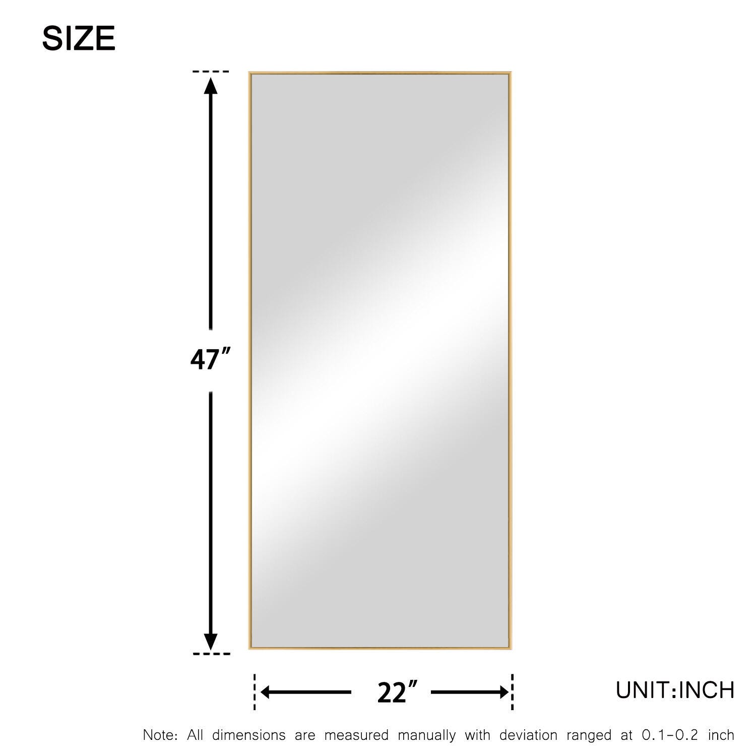 LuminareView Rectangular Framed Bathroom Wall Mirror, Gold, large