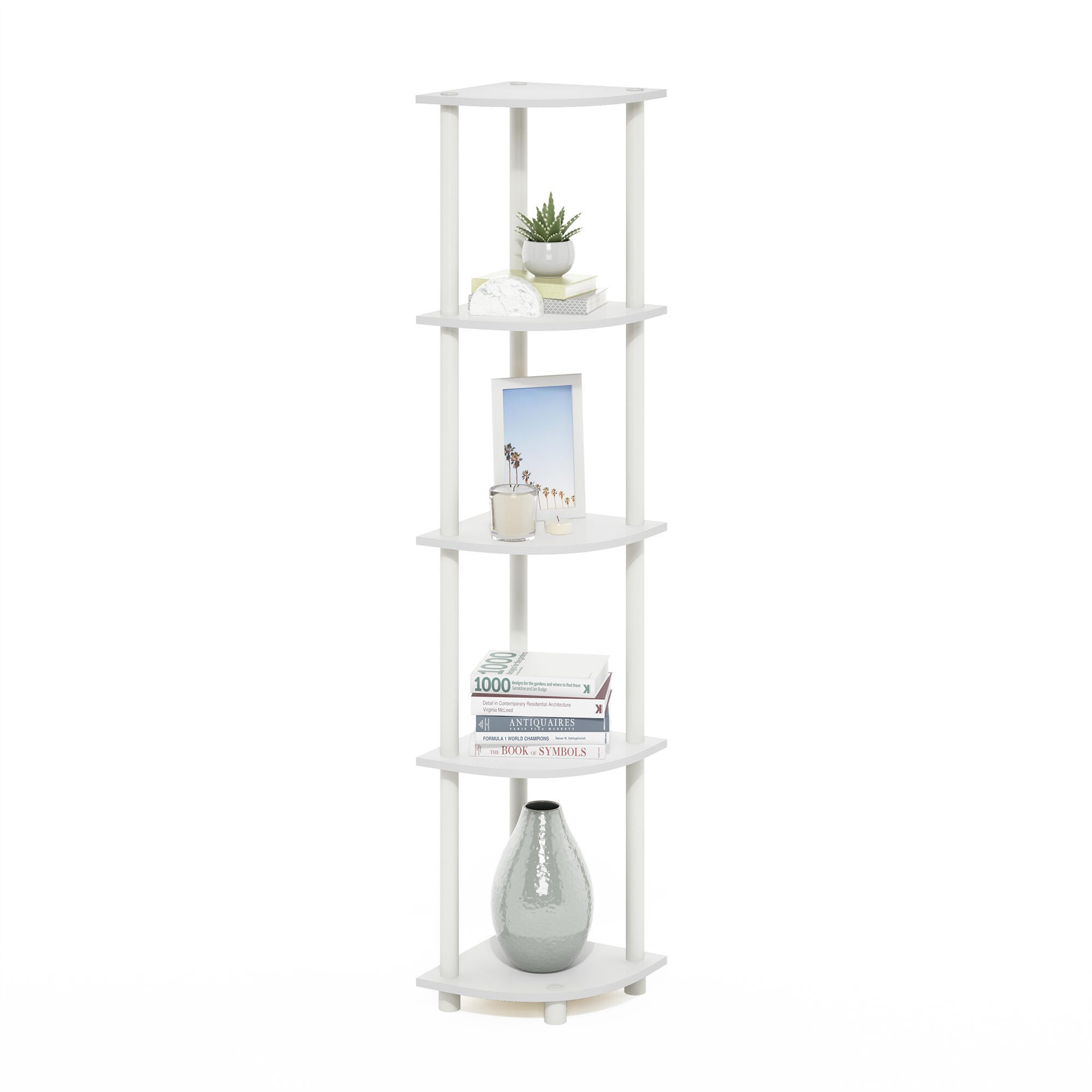 Furinno Turn-N-Tube 5 Tier Corner Display Rack Multipurpose