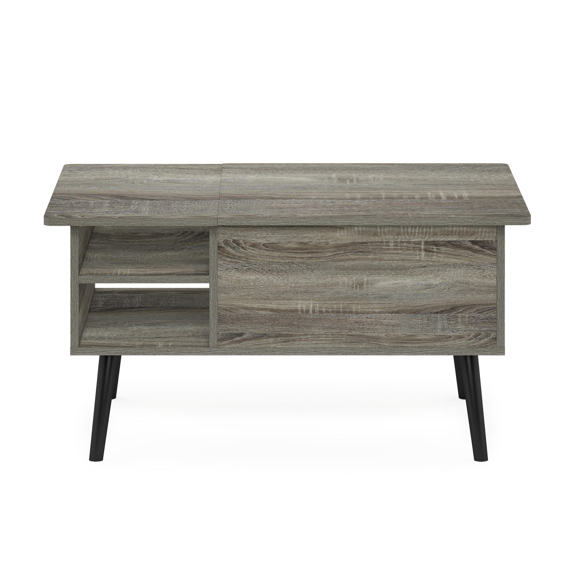 Furinno Jensen Lift Top Coffee Table With Legs, French Oak Gray, large