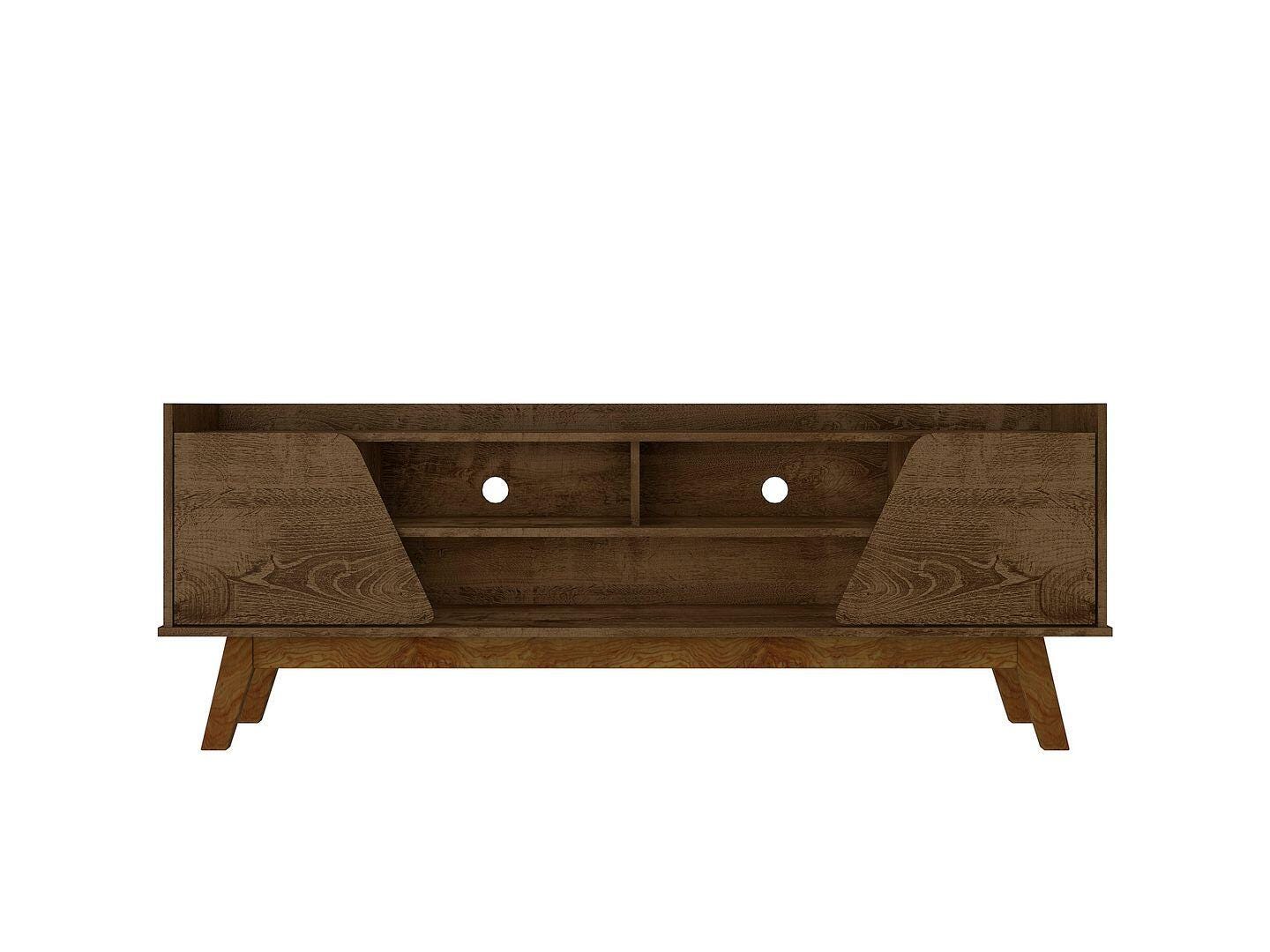 Manhattan Comfort Marcus 63" TV Stand, Rustic Brown, large