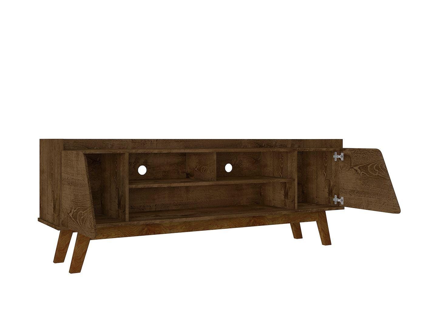 Manhattan Comfort Marcus 63" TV Stand, Rustic Brown, large