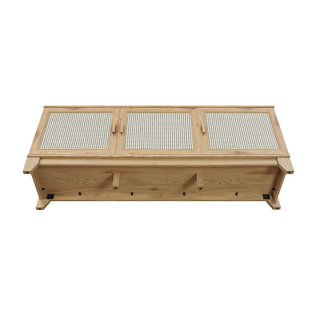 Manhattan Comfort Sheridan 63" TV Stand, Natural, large