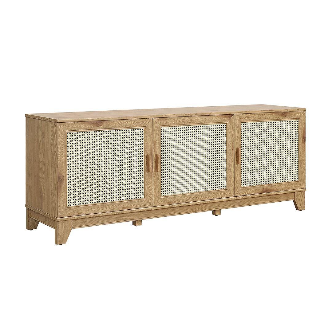 Manhattan Comfort Sheridan 63" TV Stand, Natural, large