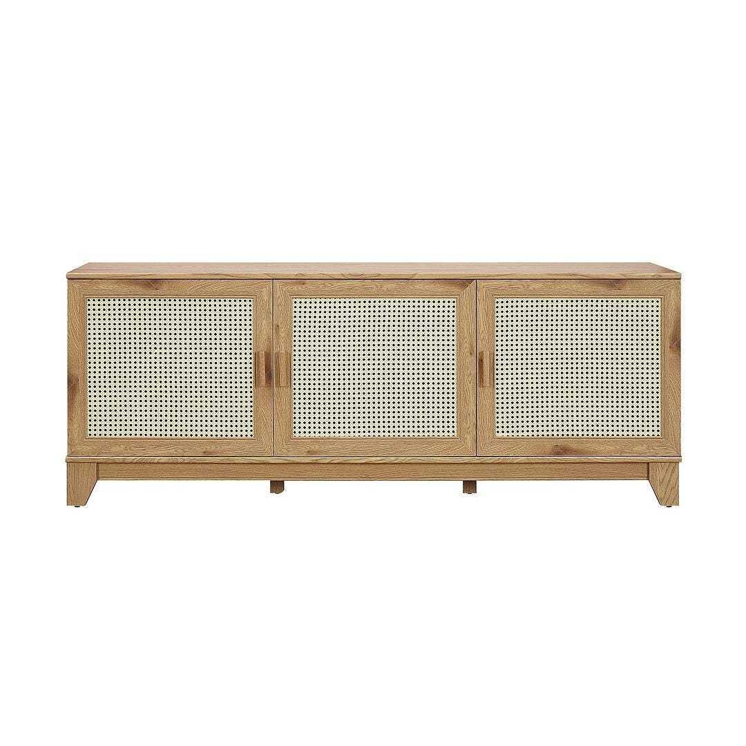 Manhattan Comfort Sheridan 63" TV Stand, Natural, large