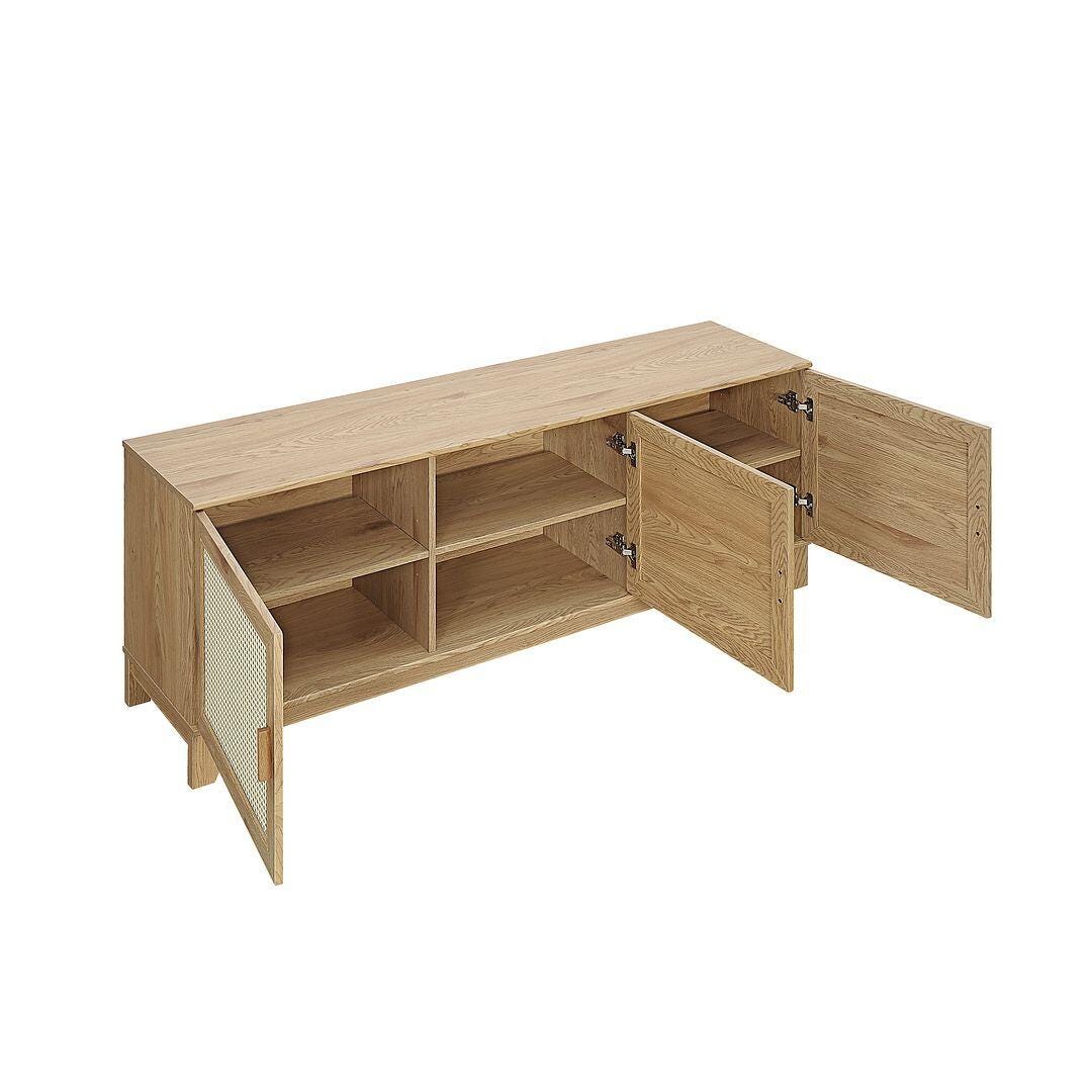 Manhattan Comfort Sheridan 63" TV Stand, Natural, large