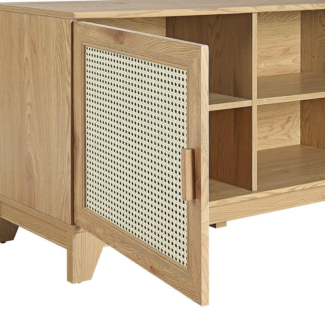 Manhattan Comfort Sheridan 63" TV Stand, Natural, large