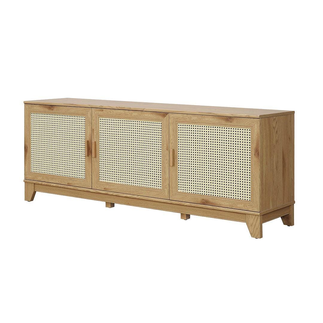 Manhattan Comfort Sheridan 63" TV Stand, Natural, large