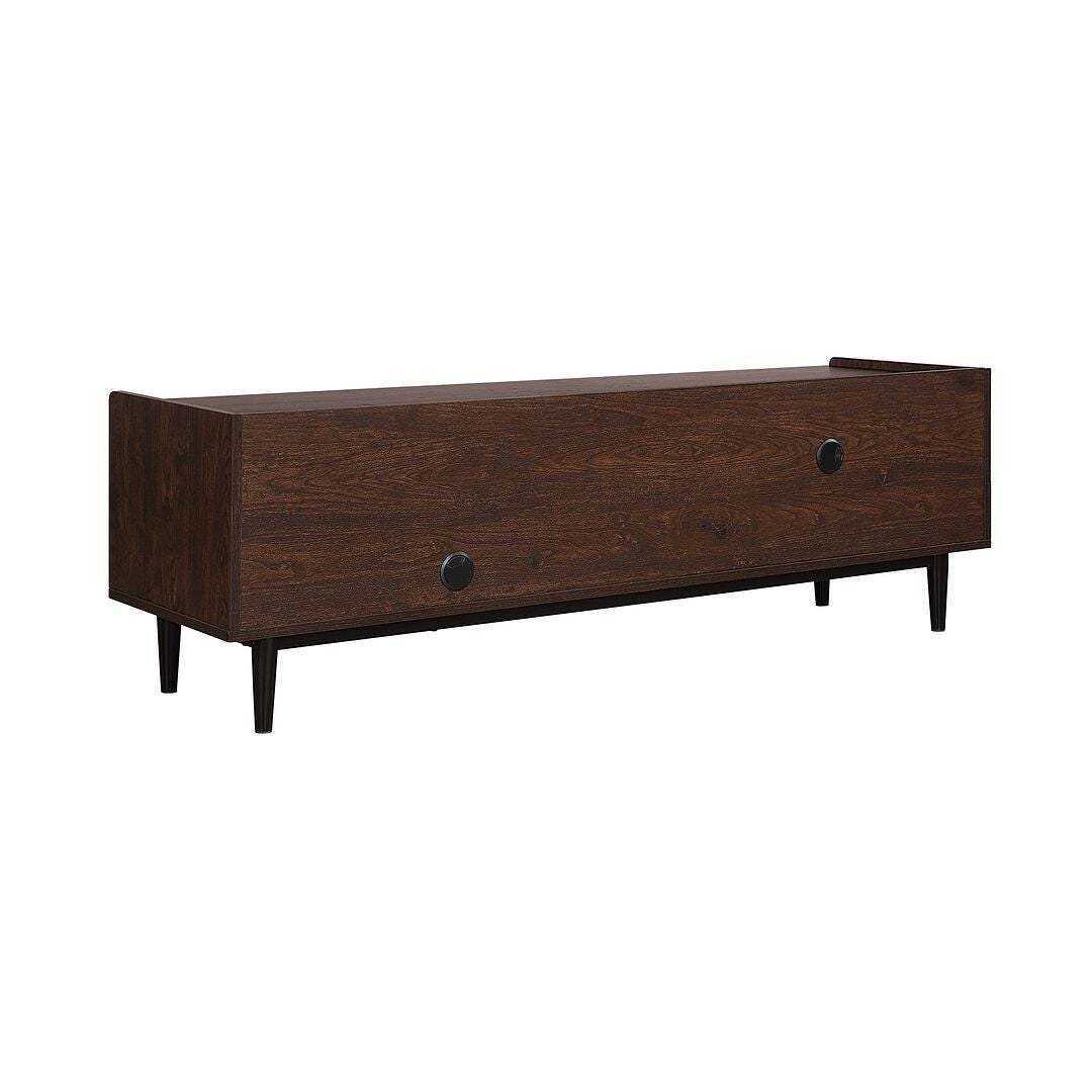 Manhattan Comfort Duane 59" TV Stand, Dark Brown/Navy Blue, large