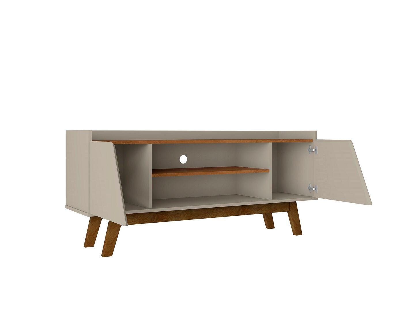 Manhattan Comfort Marcus 53" TV Stand, Greige/Natural, large