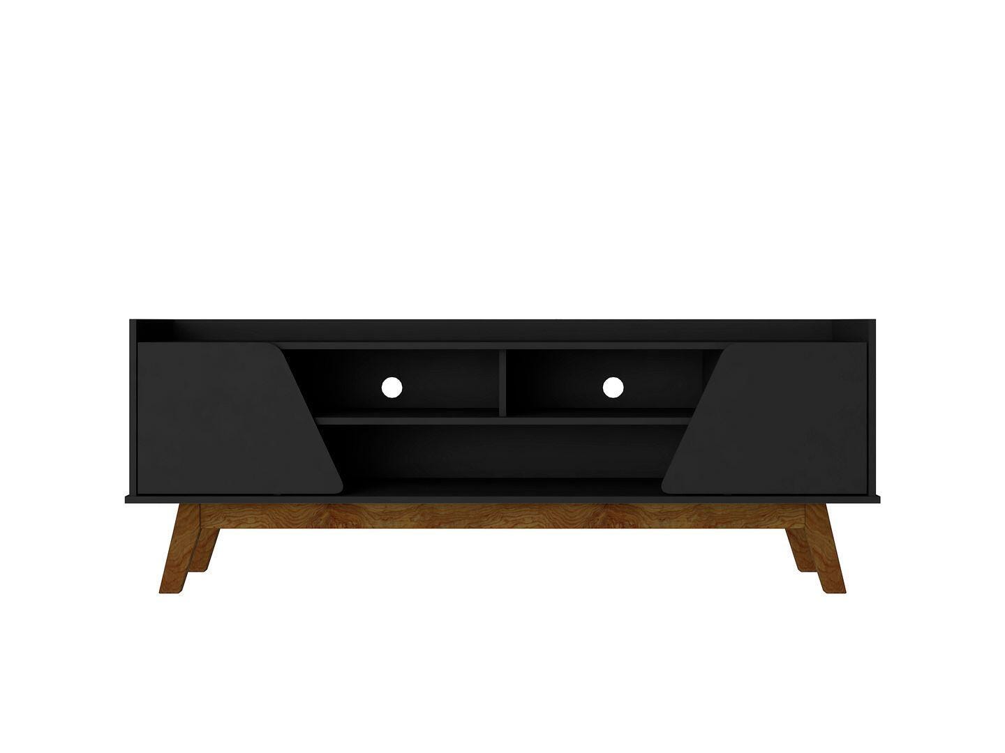 Manhattan Comfort Marcus 63" TV Stand, Matte Black, large