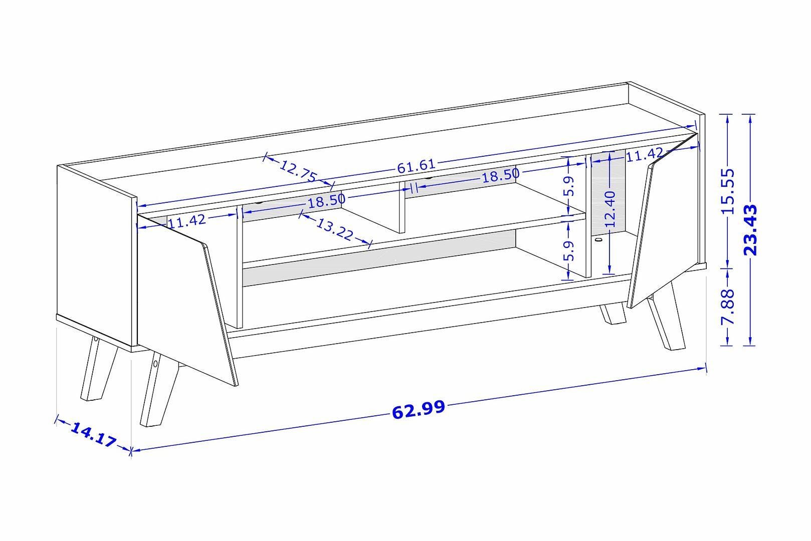 Manhattan Comfort Marcus 63" TV Stand, Matte Black, large