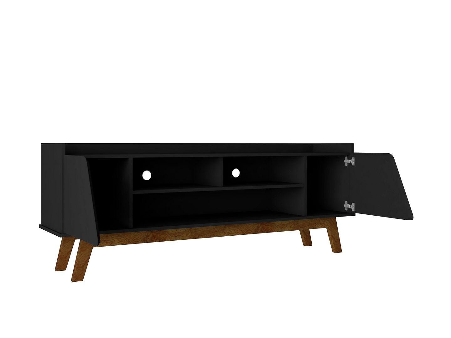 Manhattan Comfort Marcus 63" TV Stand, Matte Black, large