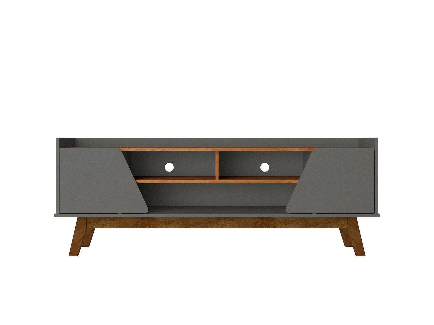 Manhattan Comfort Marcus 63" TV Stand, Greige/Natural, large