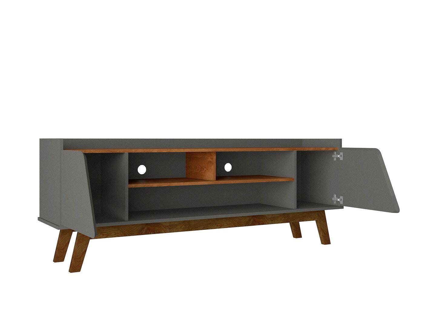 Manhattan Comfort Marcus 63" TV Stand, Greige/Natural, large