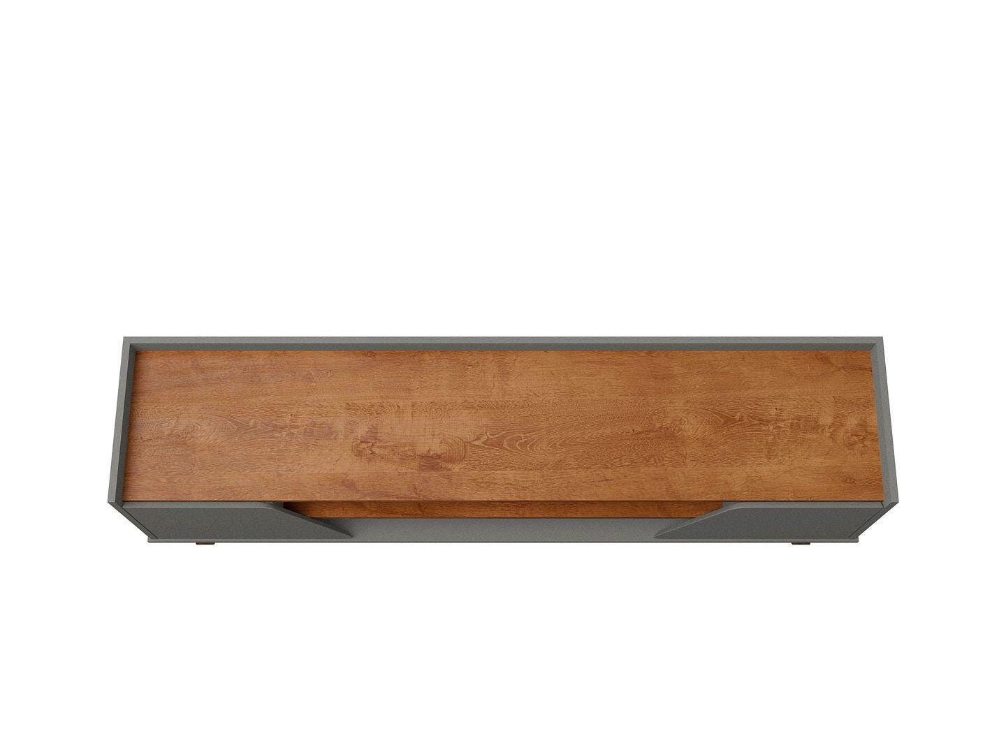 Manhattan Comfort Marcus 63" TV Stand, Greige/Natural, large