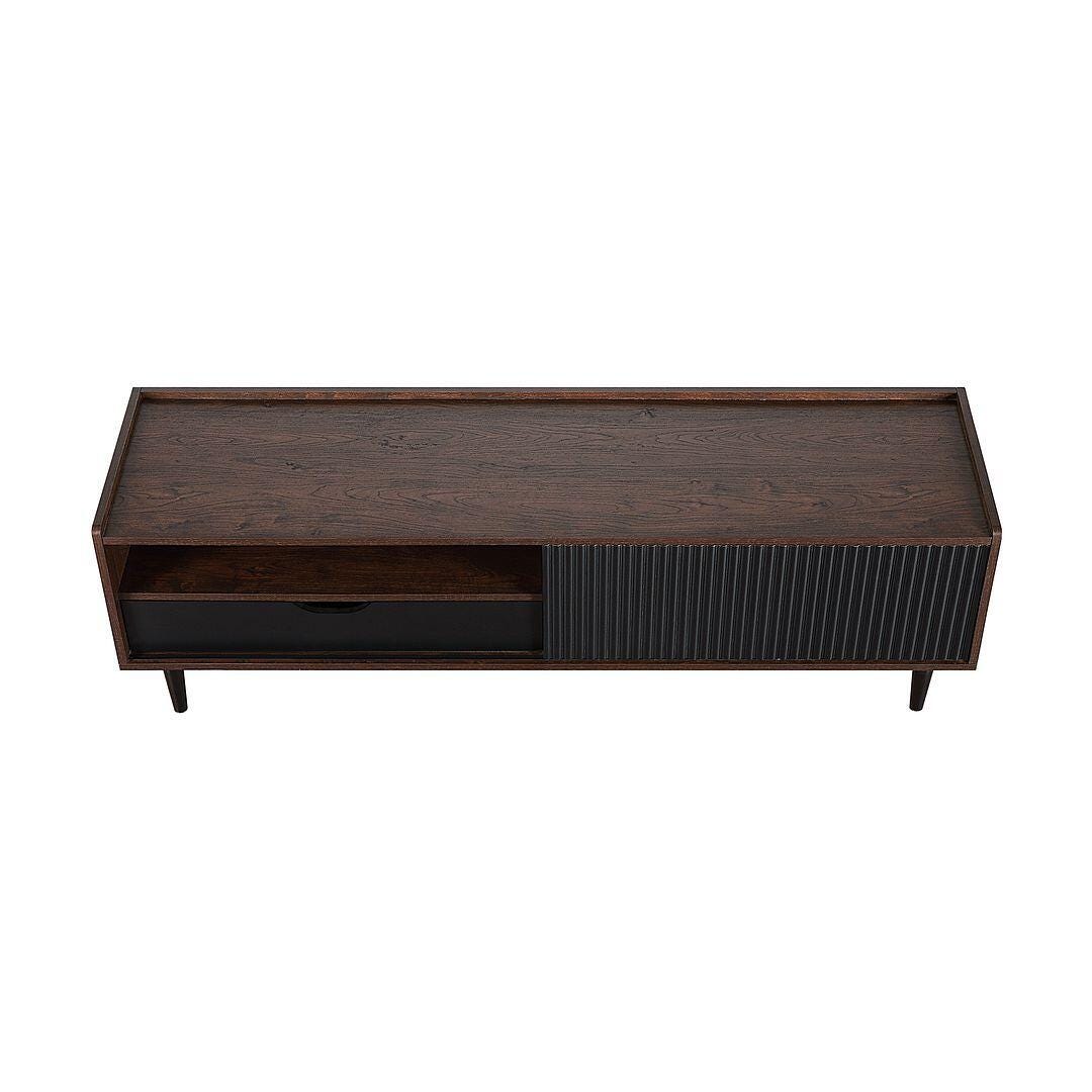 Manhattan Comfort Duane 59" TV Stand, Dark Brown/Black, large