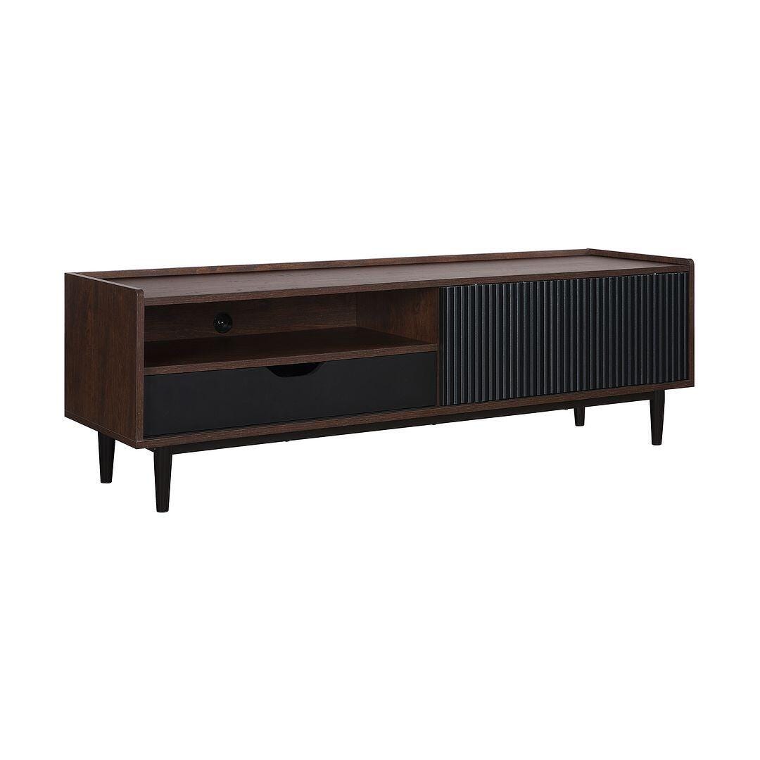 Manhattan Comfort Duane 59" TV Stand, Dark Brown/Black, large
