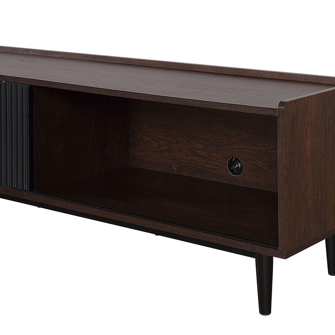 Manhattan Comfort Duane 59" TV Stand, Dark Brown/Black, large