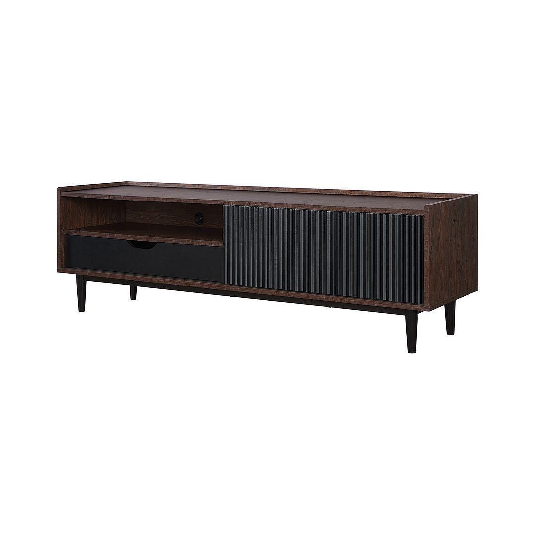Manhattan Comfort Duane 59" TV Stand, Dark Brown/Black, large