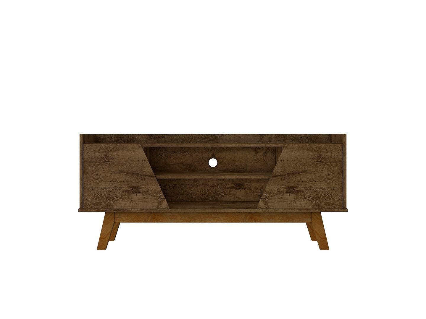Manhattan Comfort Marcus 53" TV Stand, Rustic Brown, large