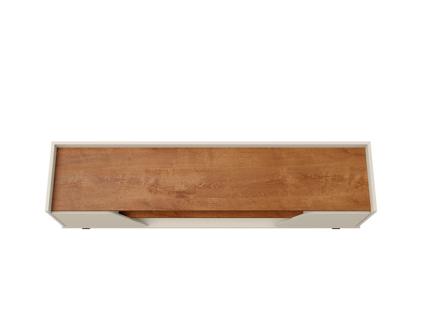 Manhattan Comfort Marcus 63" TV Stand, Off White/Natural, large