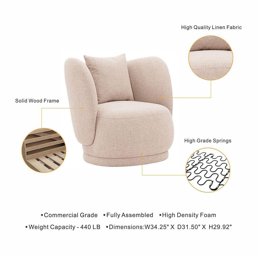 Manhattan Comfort Siri Accent Chair, Wheat, large
