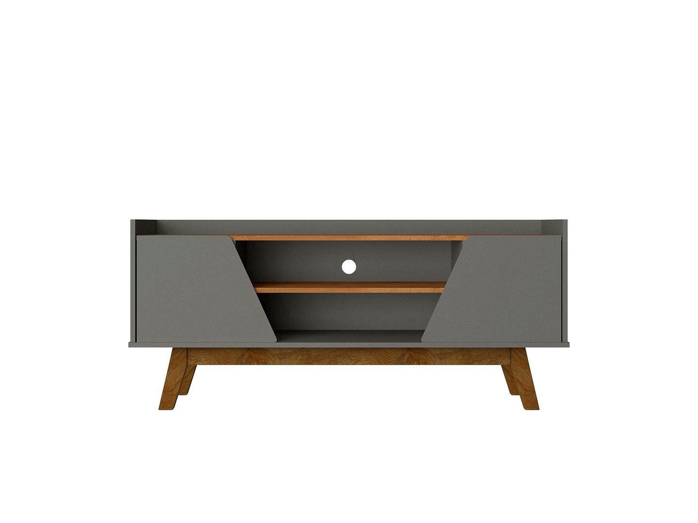 Manhattan Comfort Marcus 53" TV Stand, Gray/Natural, large