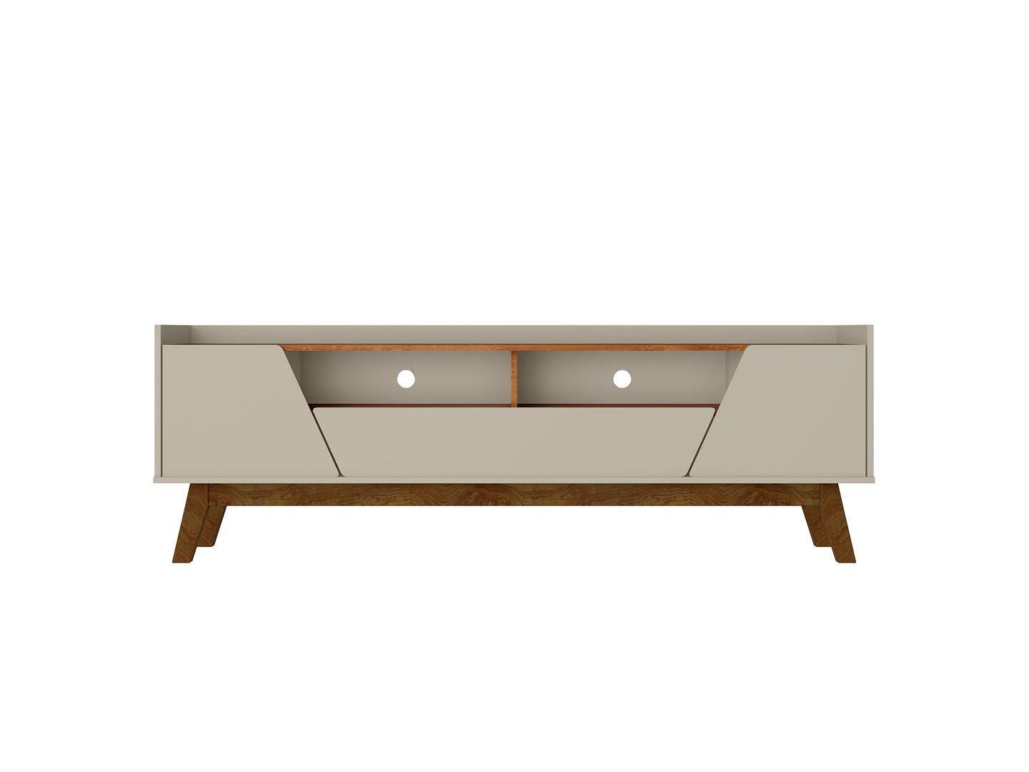 Manhattan Comfort Marcus 71" TV Stand, Greige/Natural, large