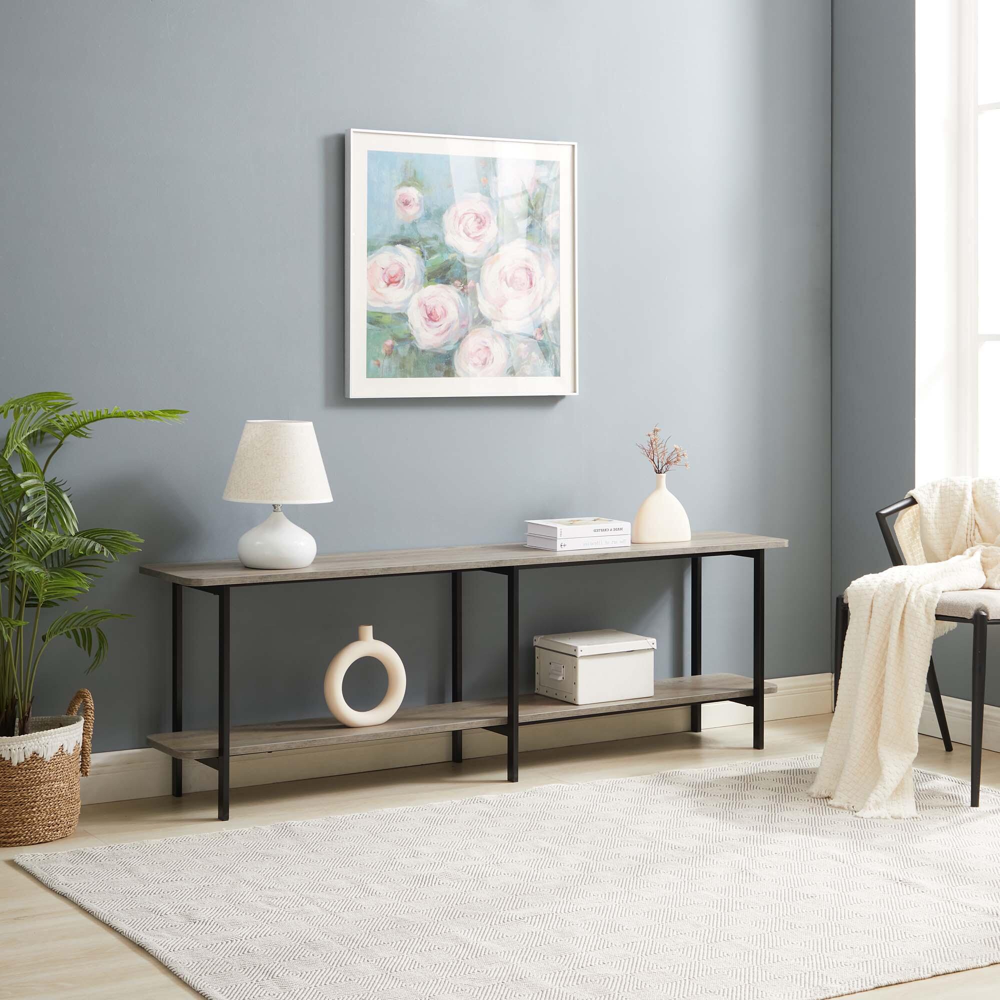 Manhattan Comfort Celine Console Table, Rustic Gray, rollover