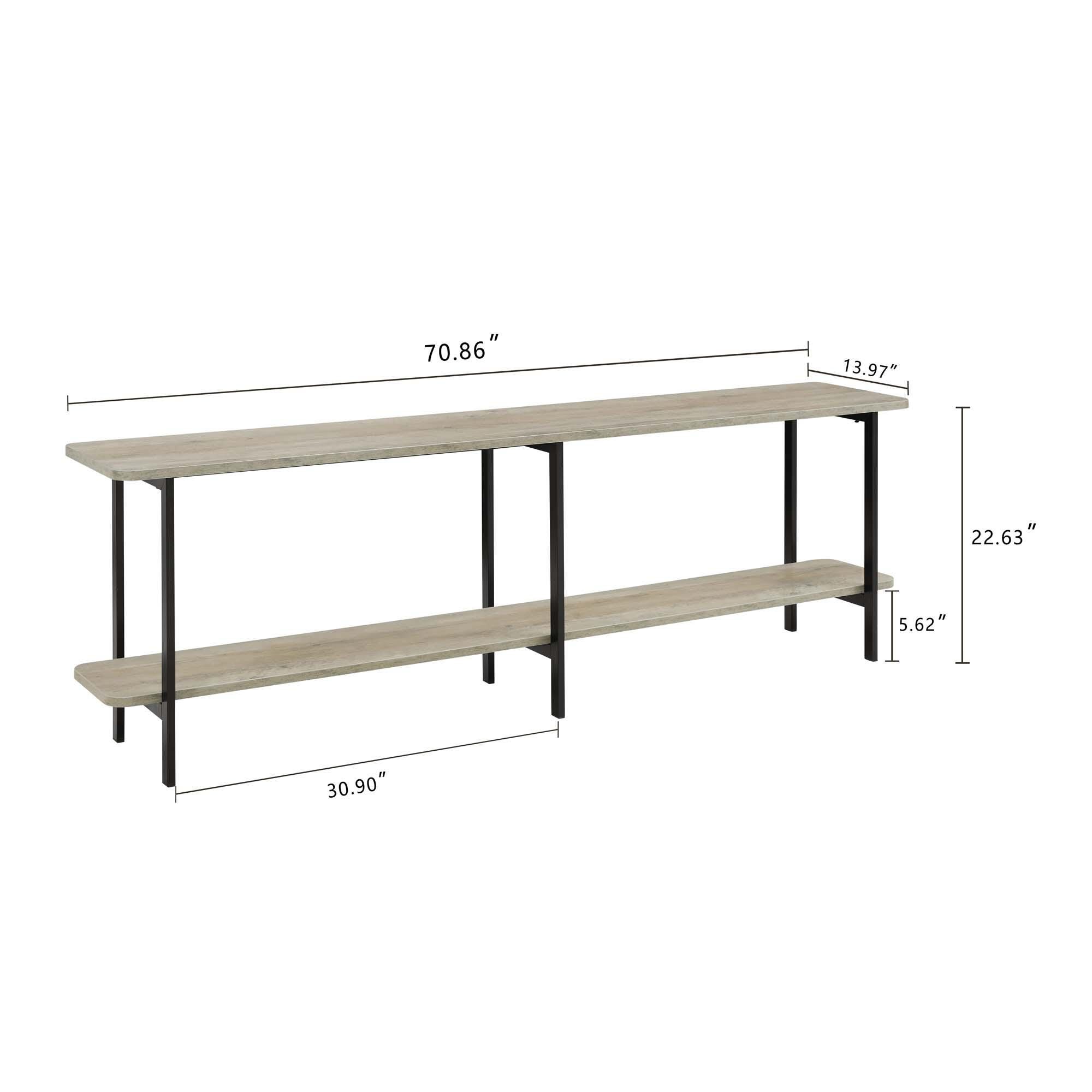 Manhattan Comfort Celine Console Table, Rustic Gray, large