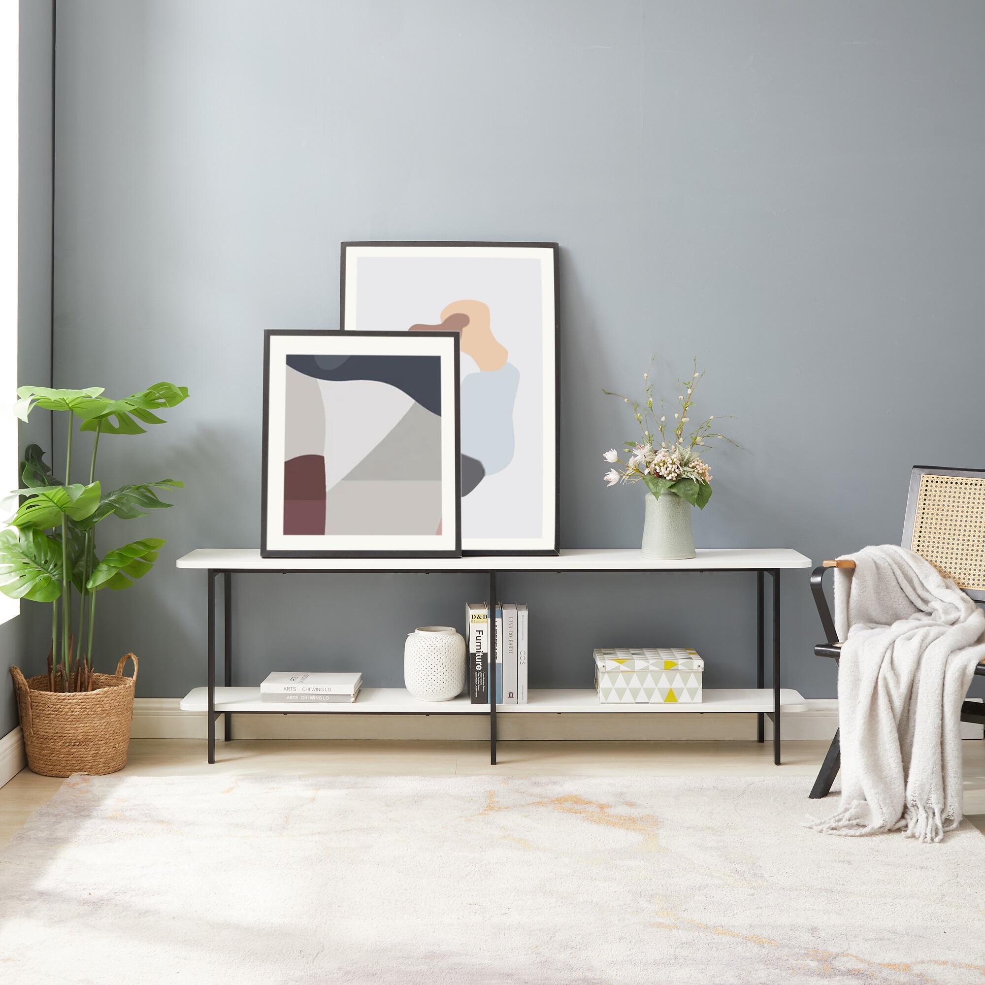 Manhattan Comfort Celine Console Table, White, large