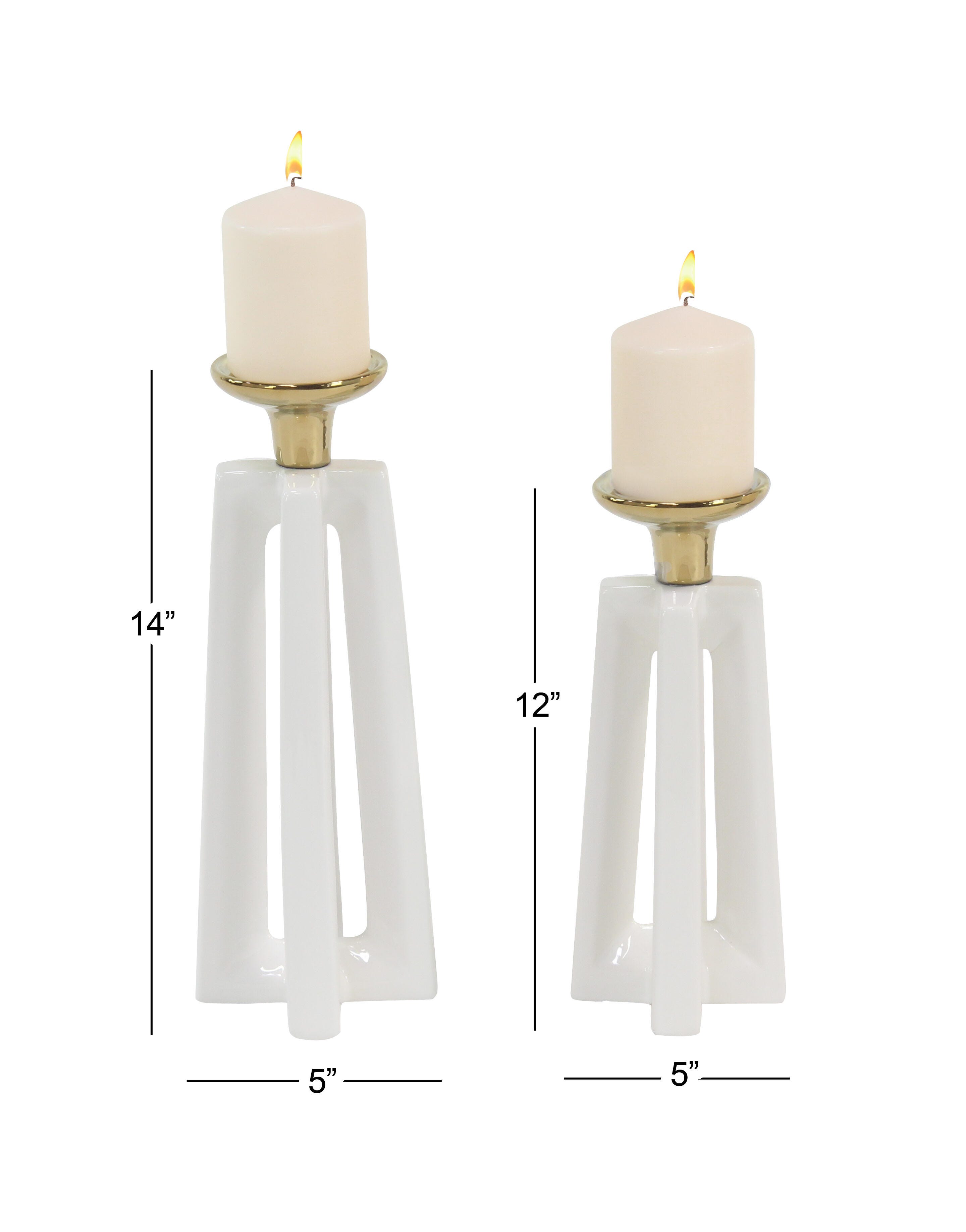 CosmoLiving by Cosmopolitan Candle Holder (Set Of 2), , large