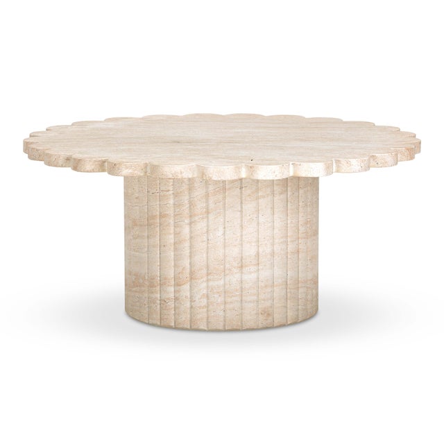 TOV Furniture Blossom Coffee Table, Travertine