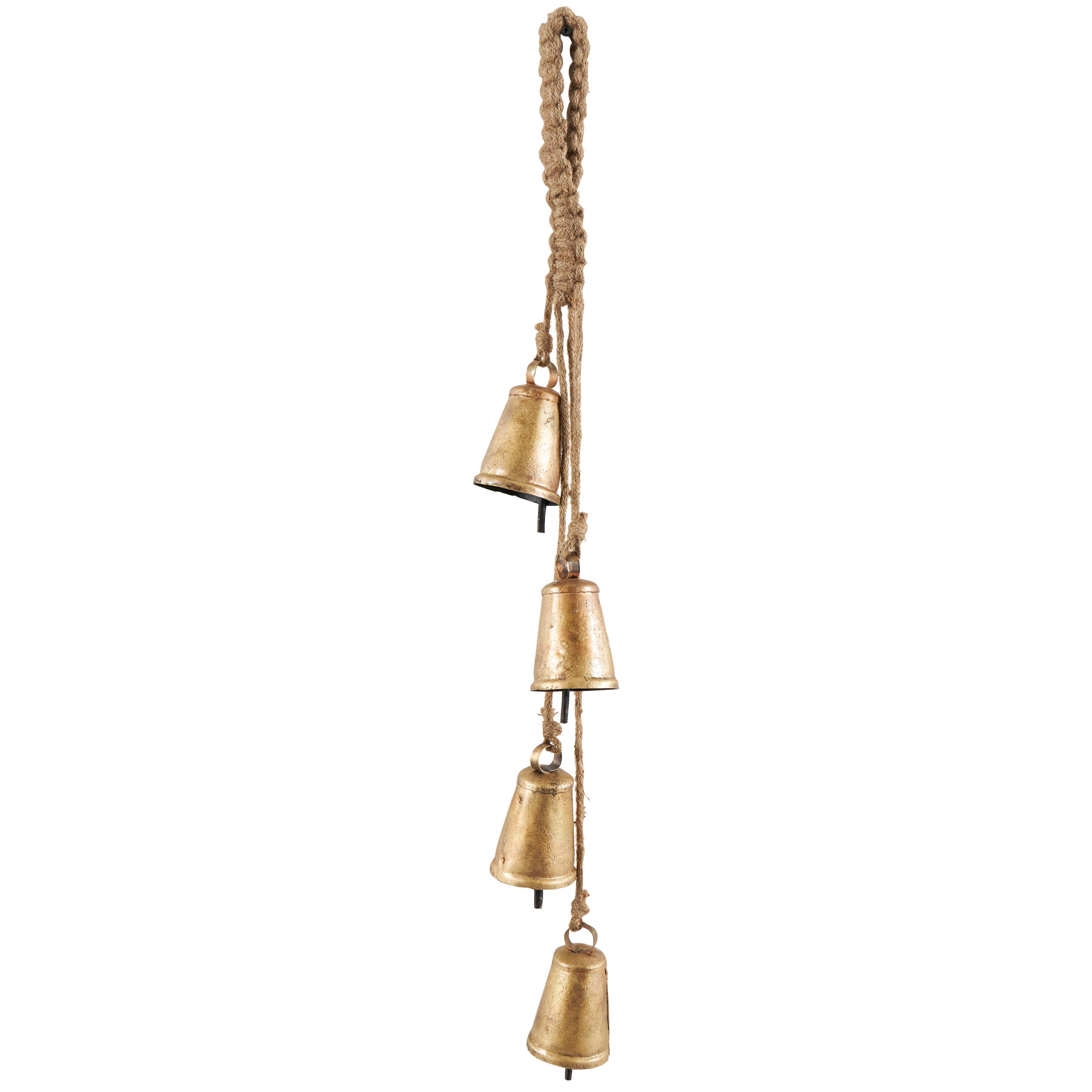Bayberry Lane 4 Bells on Hanging Rope, , large