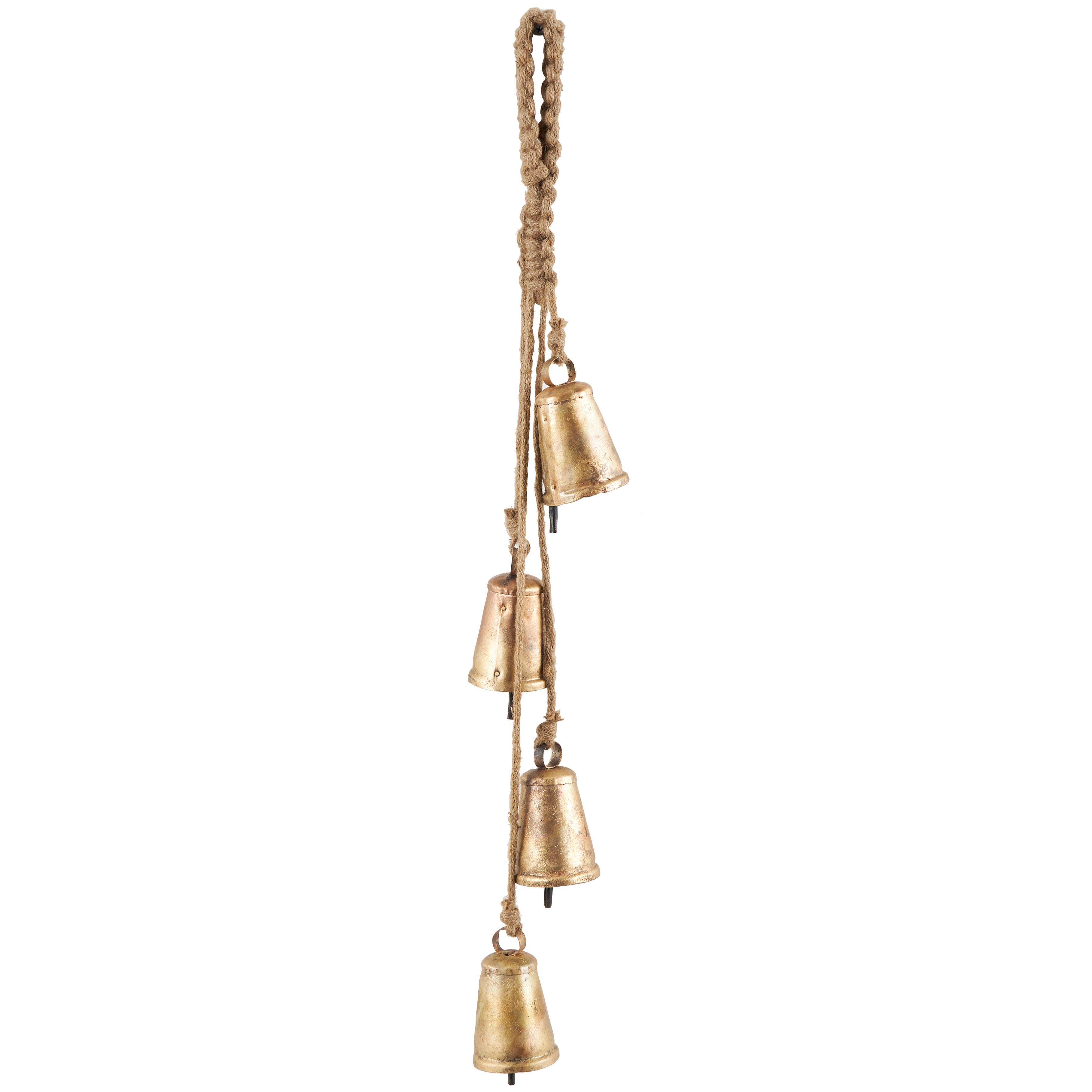 Bayberry Lane 4 Bells on Hanging Rope, , large