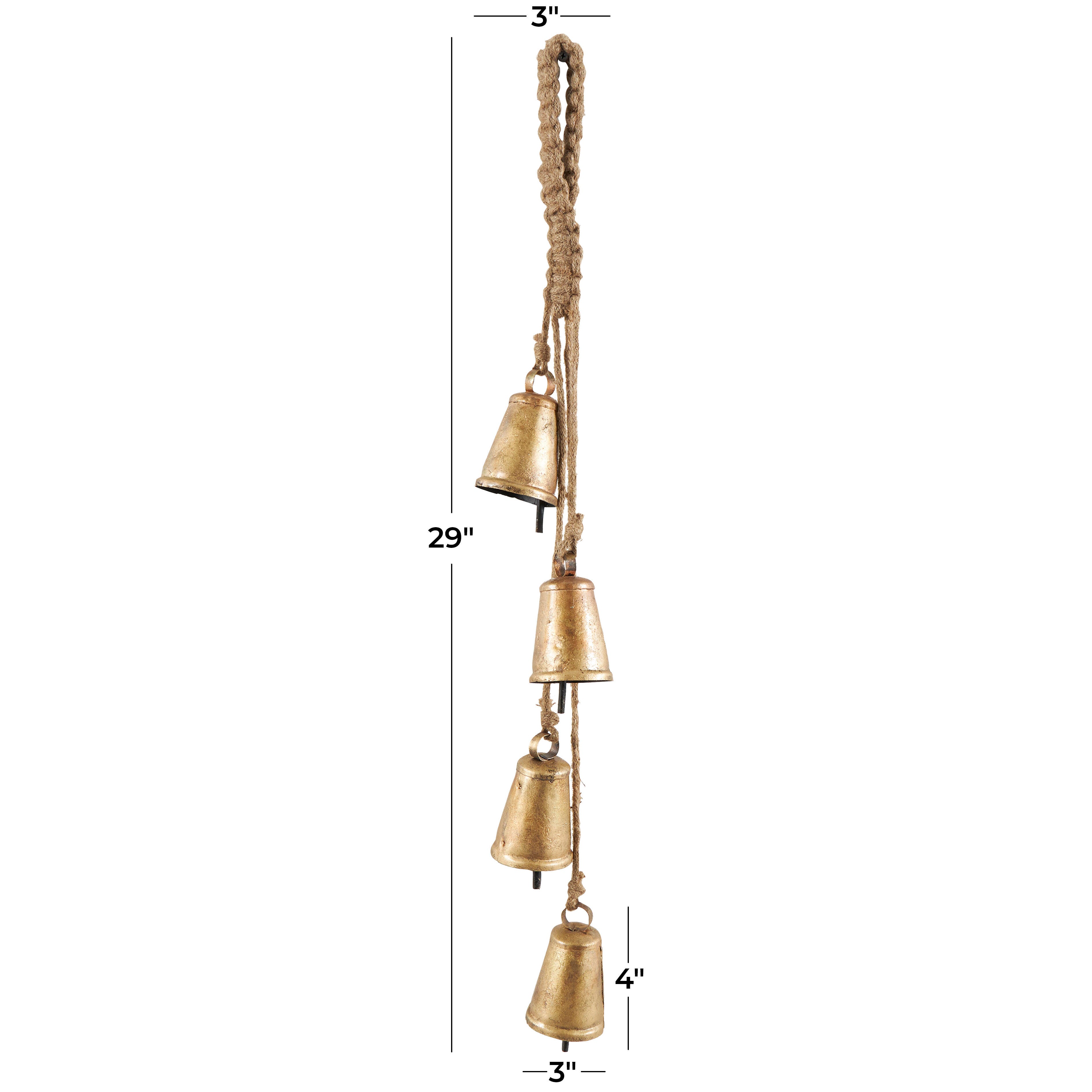 Bayberry Lane 4 Bells on Hanging Rope, , large
