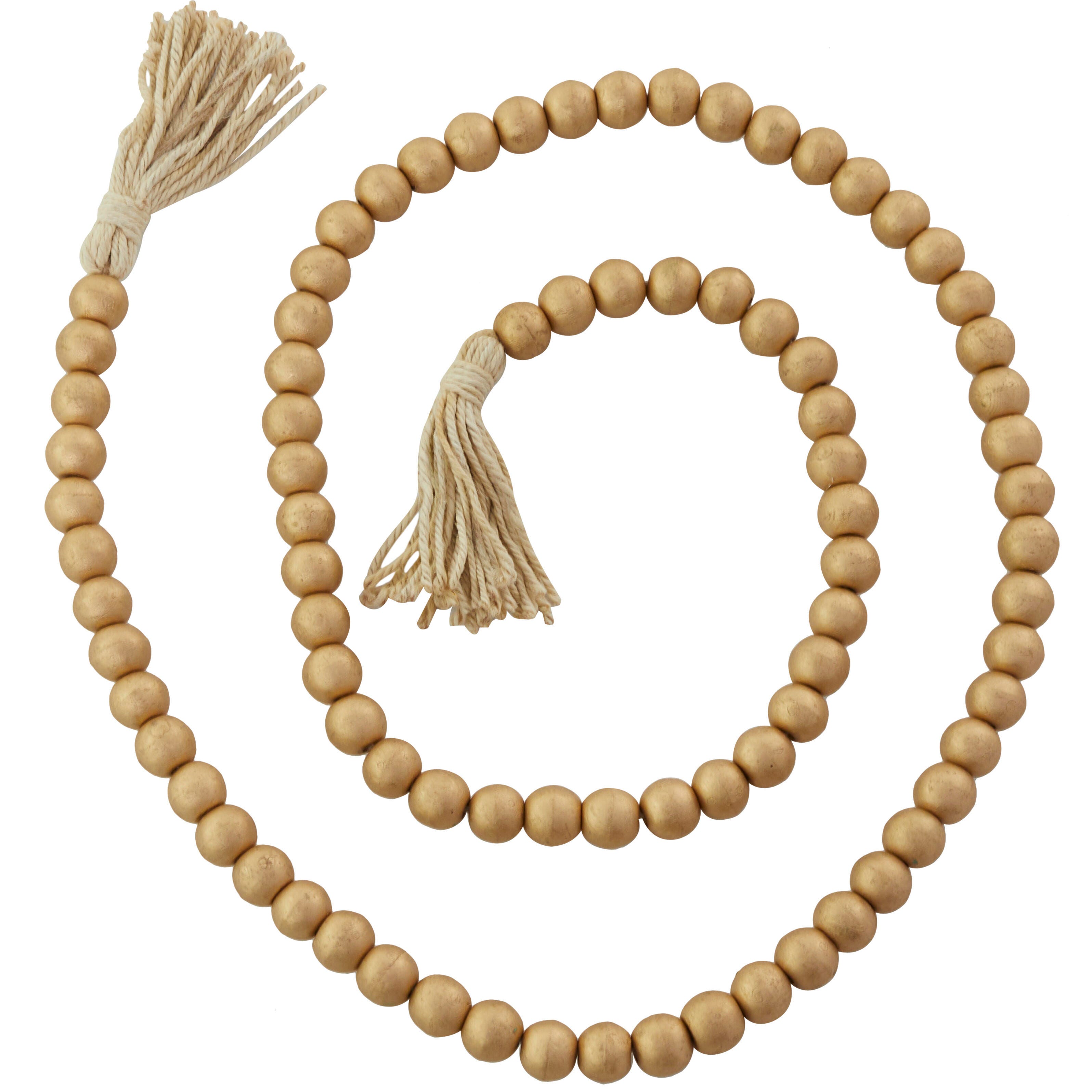Bayberry Lane Carved Garland with Fringe Tassel, Gold, large