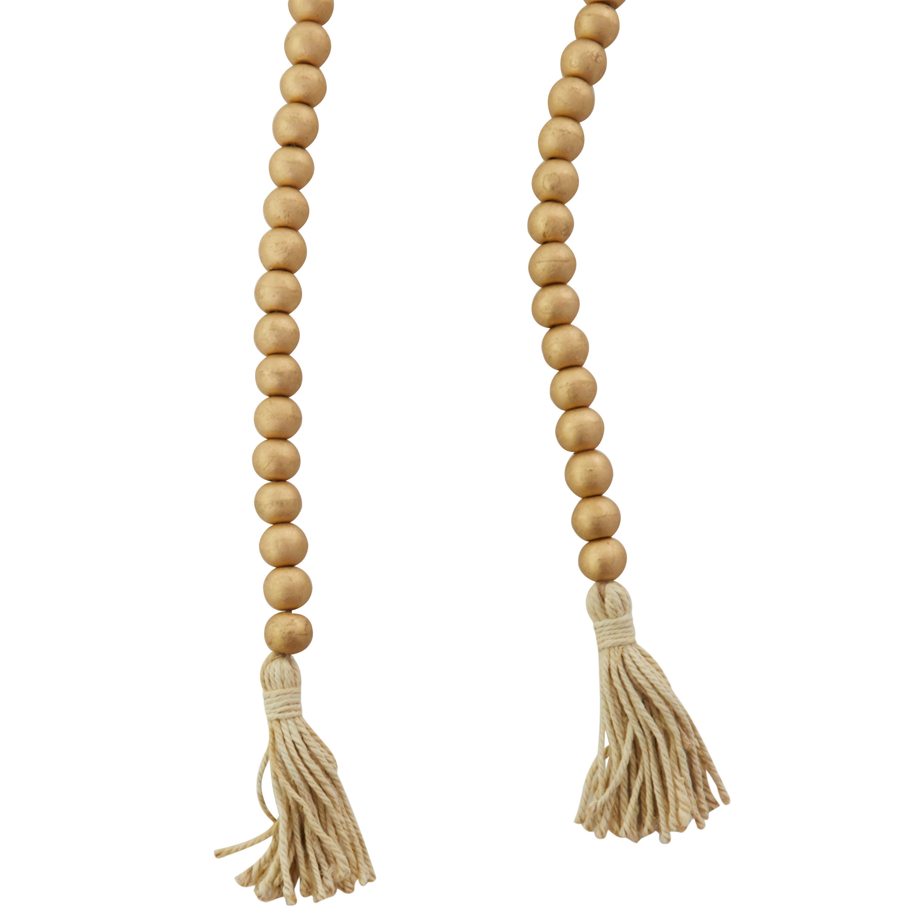 Bayberry Lane Carved Garland with Fringe Tassel, Gold, large